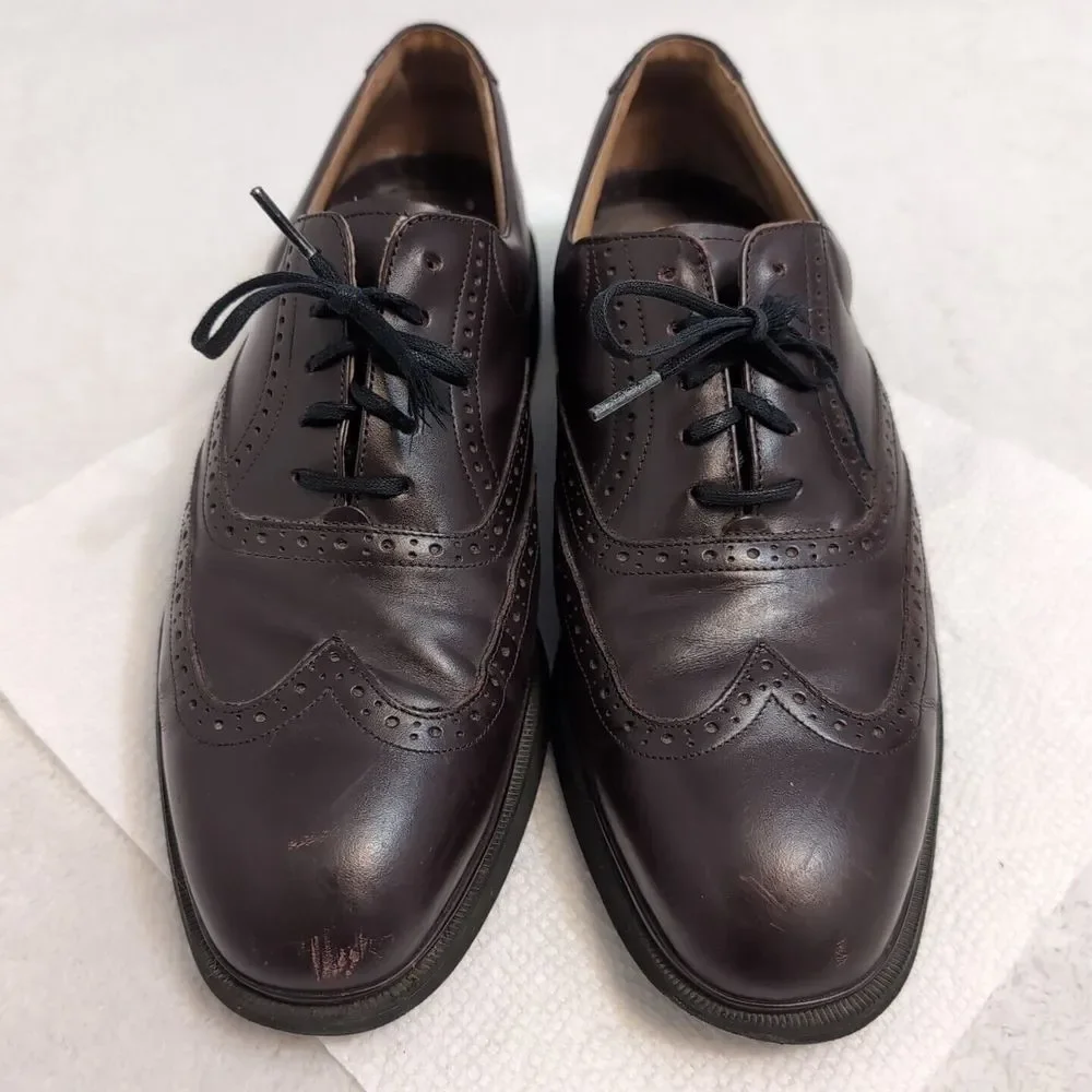 Rockport‎ Men's Wingtip Brown/Purple Leather Shoes 10 Vibram Tread